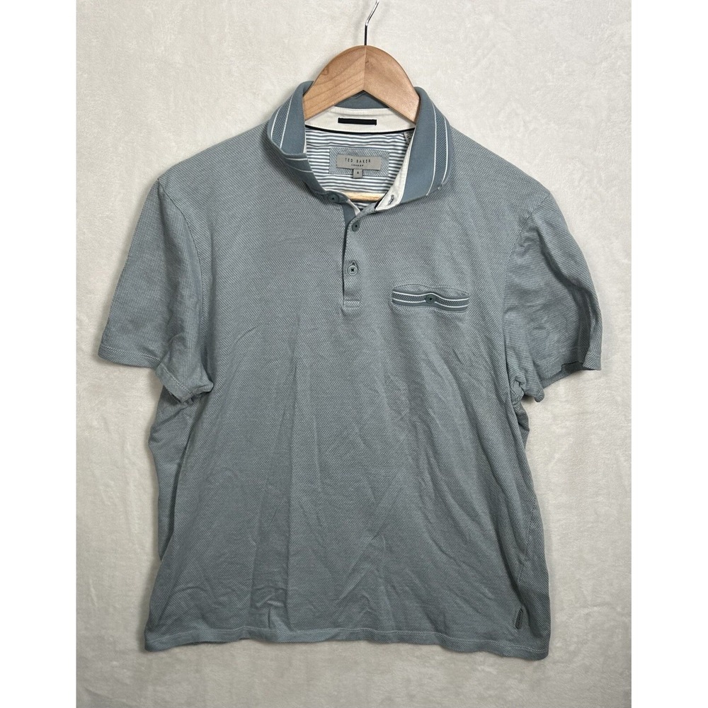 Ted Baker London Short Sleeve Polo Shirt Men's Size‎ 5 Blue